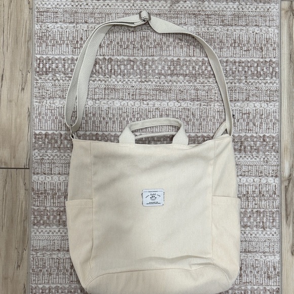 Beige Corduroy Tote Bag - Picture 2 of 8
